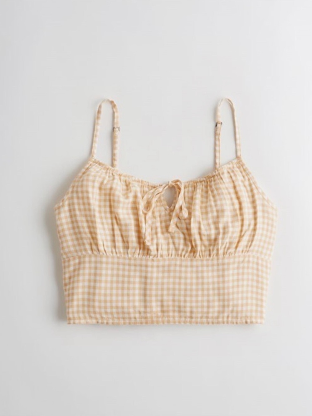 Hollister Yellow Set Gingham Tie-Front Cami and Shorts Size Small